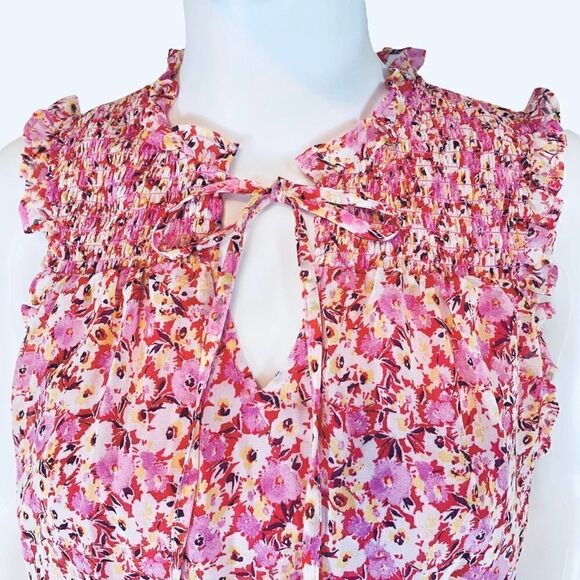 Gypsies & Moondust Floral Mini Dress Cottagecore Summer Sleeveless Womens Pink - Picture 4 of 12